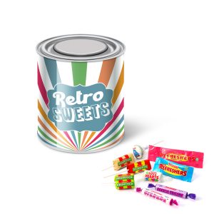 Large Paint Tin - Retro Sweets - Pick 'n' Mix Sweets, a branded confectionery printed with your logo (view 3)