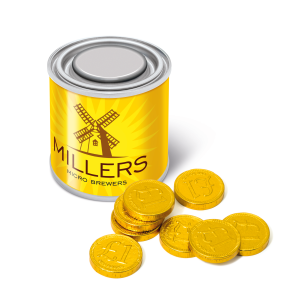Small Paint Tin - Chocolate Coins, a branded confectionery printed with your logo (view 3)