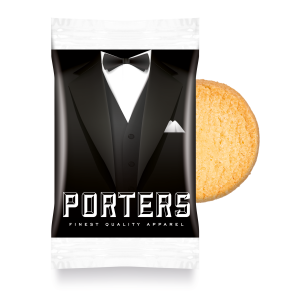 Flow Wrap - Mini Shortbread Biscuits - x1, a branded confectionery printed with your logo (view 3)