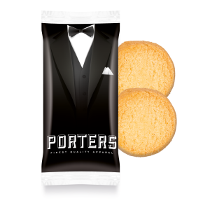 Flow Wrap - Mini Shortbread Biscuits - x2, a branded snacks printed with your logo (view 3)