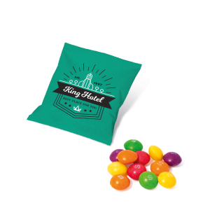 Eco Range - Paper Flow Bag - Skittles® - 10g, a branded confectionery printed with your logo (view 3)