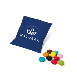 Eco Range - Paper Flow Bag - Beanies - 10g, a branded confectionery printed with your logo (view 3)