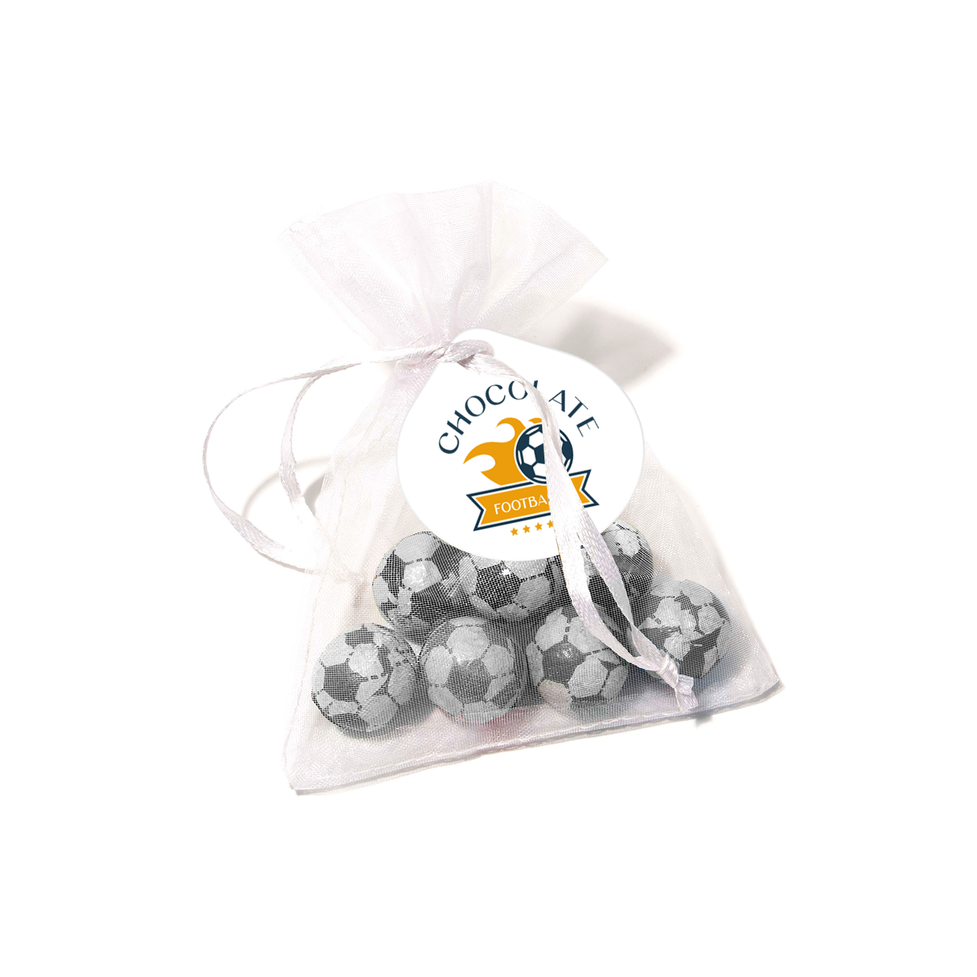 Organza Bag - Chocolate Footballs