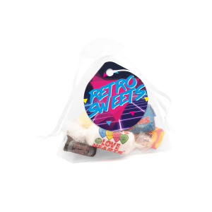 Organza Bag - Retro Sweets, a branded confectionery printed with your logo (view 3)