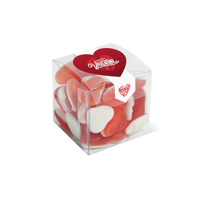 Valentines – Clear Cube – Haribo Heart Throbs