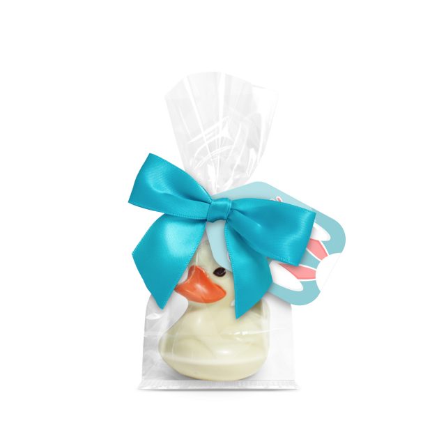 Easter – Large Block Bottom Bag – Belgian white chocolate duck – White