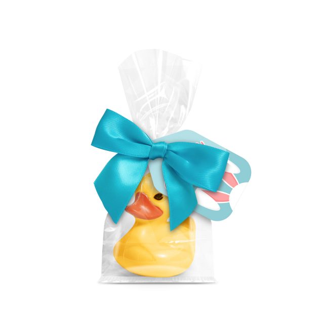 Easter – Large Block Bottom Bag – Belgian white chocolate duck – Yellow