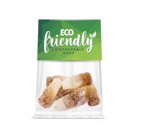 Eco Range - Eco Info Card - Fizzy Cola Bottles - 20g, a branded confectionery printed with your logo (view 3)