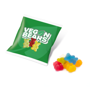 Flow Bag - Vegan Bears - 20g, a branded confectionery printed with your logo (view 3)