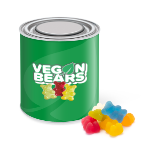 Large Paint Tin - Vegan Bears, a branded confectionery printed with your logo (view 3)