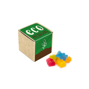 Eco Range - Eco Kraft Cube - Vegan Bears - 40g, a branded confectionery printed with your logo (view 3)