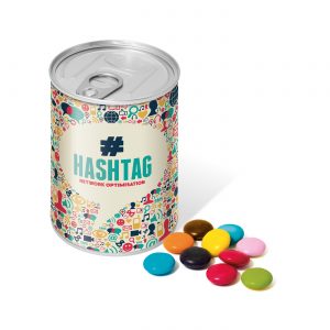 Maxi Ring Pull Tin - Beanies, a branded confectionery printed with your logo (view 3)