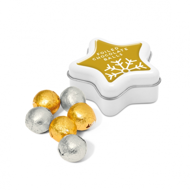 Christmas – Star Tin – Foiled Chocolate Balls