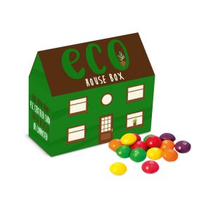 Eco Range - Eco House Box - Skittles®, a branded confectionery printed with your logo (view 3)