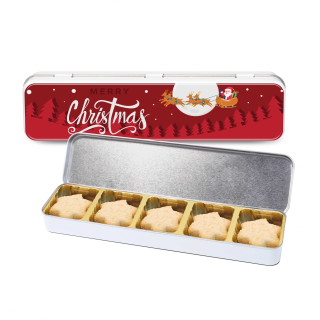 Christmas – Slim Tin – Mini Shortbread Biscuits – Stars