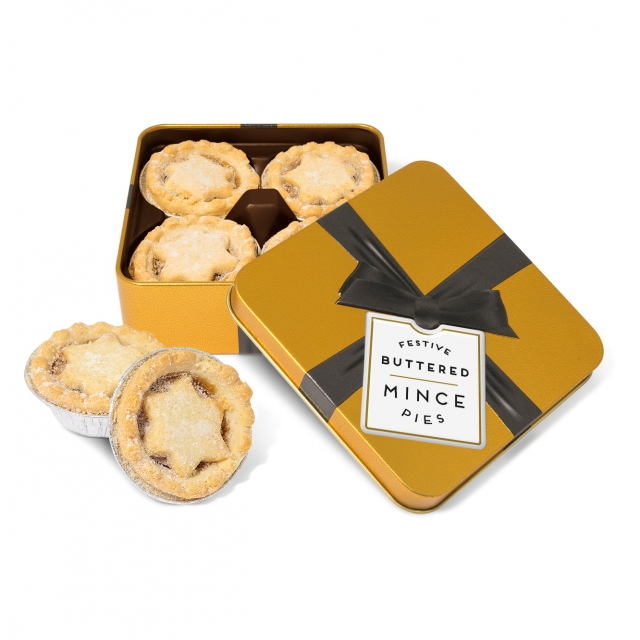 Winter Collection – Small Gold Square Tin – Mince Pies