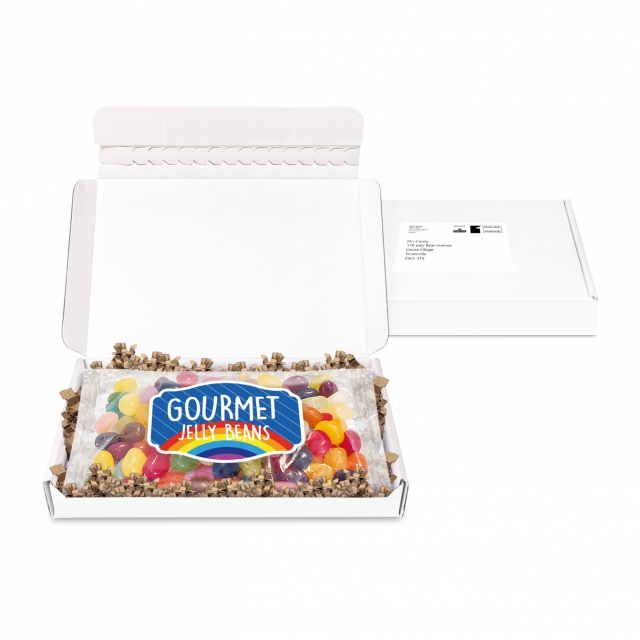 Gift Boxes – Mini White Postal Box - Flow Bag - Jelly Bean Factory®