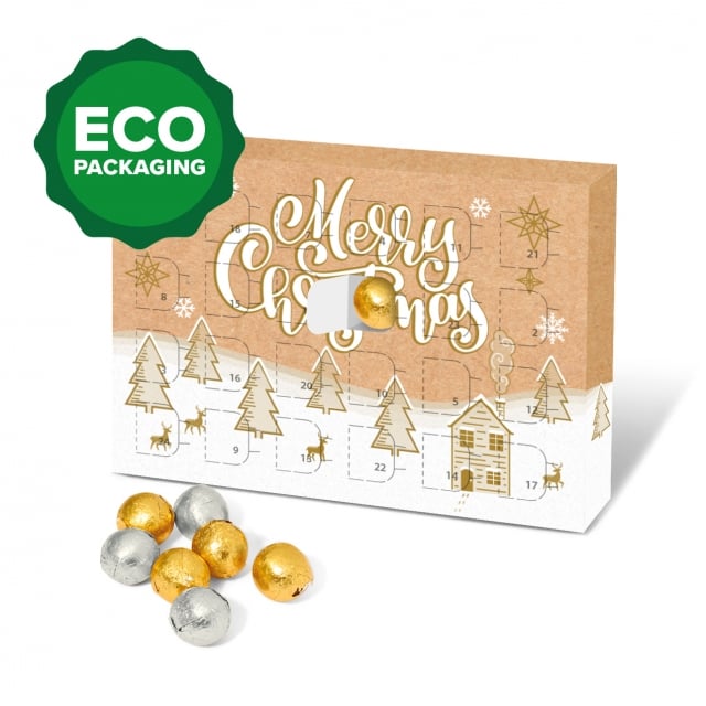 Eco Advent Calendars – A5 Calendar – Foiled Chocolate Balls