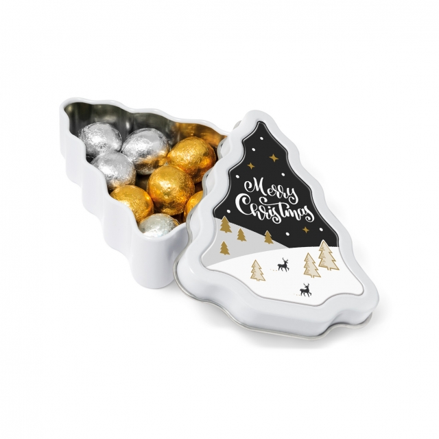 Tree Tin – Foiled Chocolate Balls