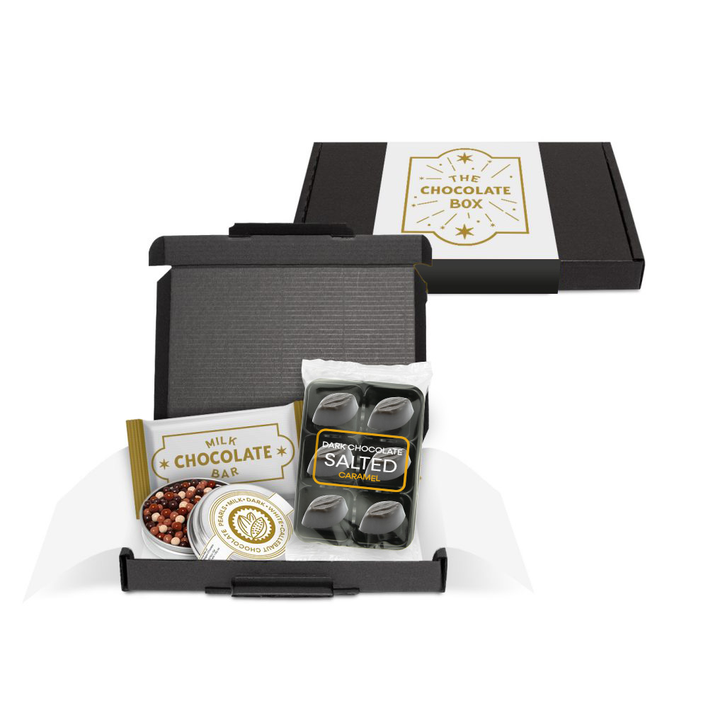 Gift Boxes - Mini Black Postal Box - Chocolate Edition