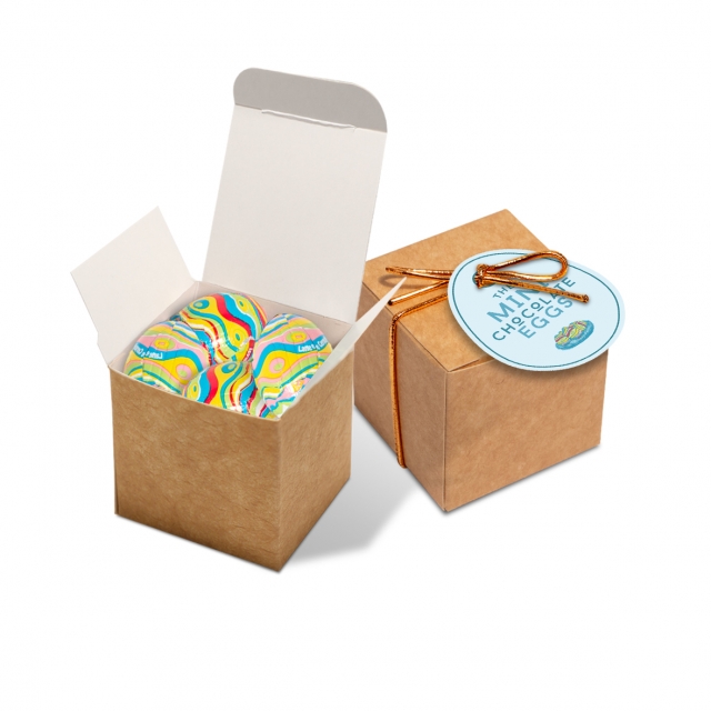 Easter – Eco Kraft Cube – Mini Chocolate Eggs – NEW