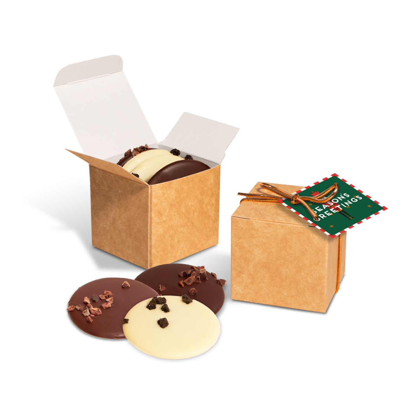 Winter Collection – Eco Kraft Cube - Chocolate Discs