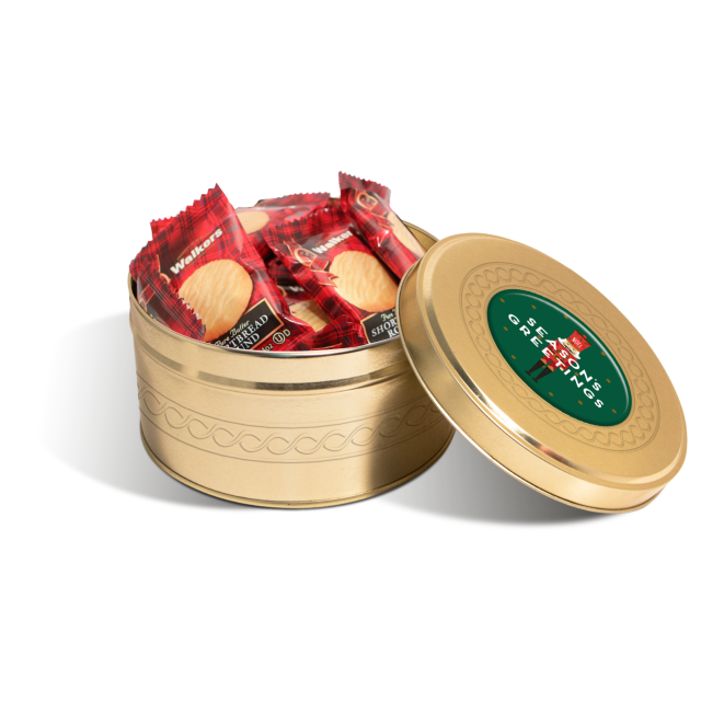 Winter Collection – Gold Treat Tin – Mini Shortbread Biscuits