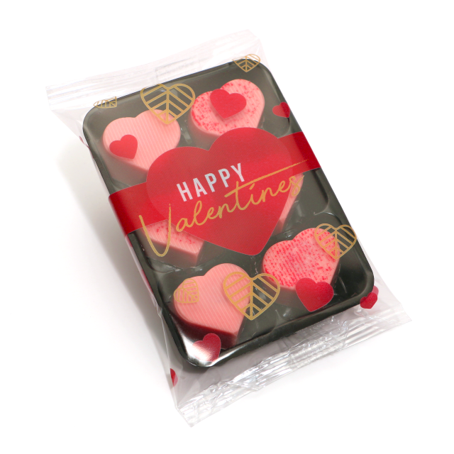 Valentines – Flow Wrapped Tray – Raspberry Heart – Chocolate Truffles