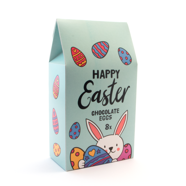 Easter – Eco Carton - Hollow Chocolate Eggs - x8