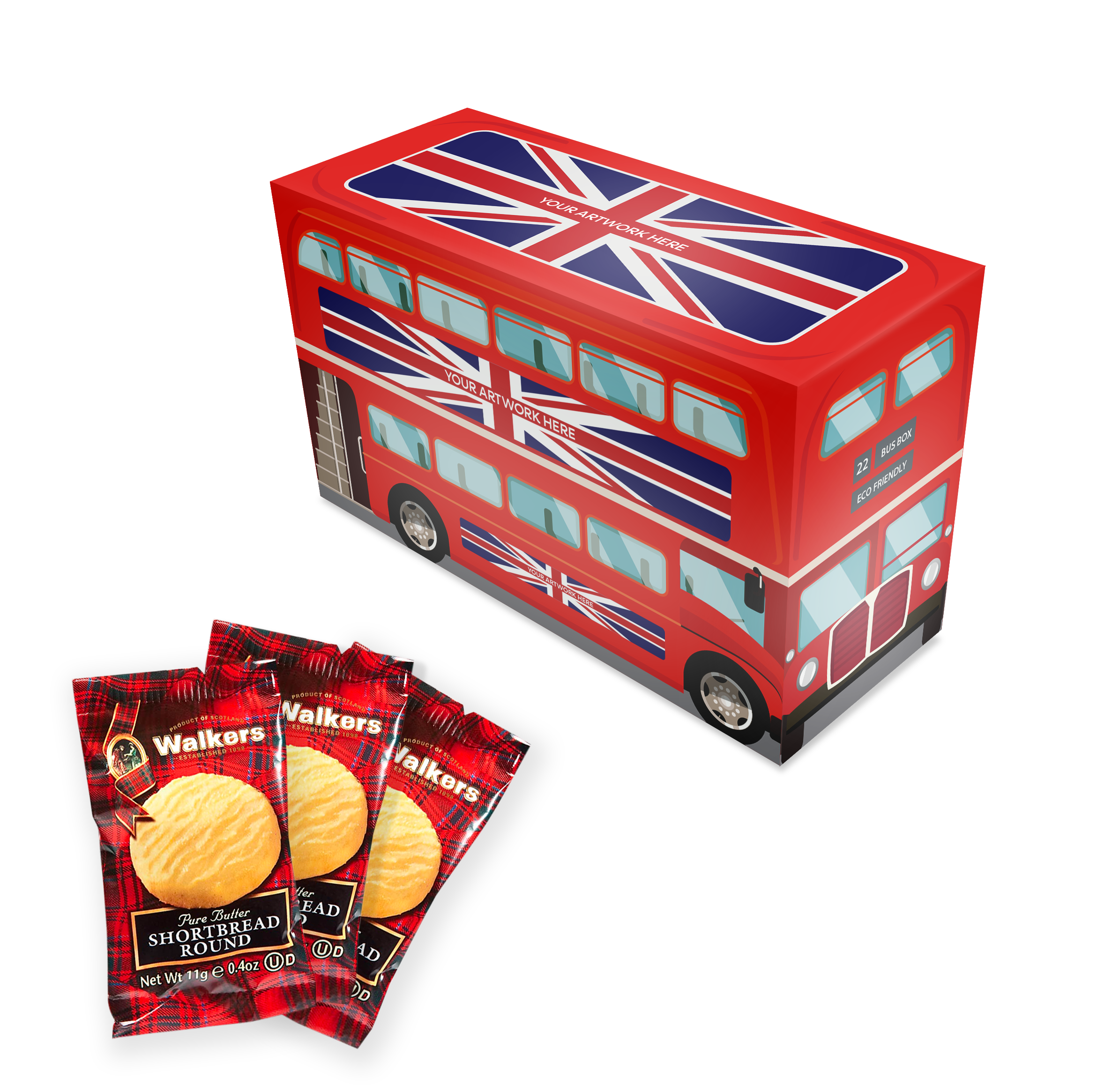 Eco Range Eco Bus Box Mini Shortbread Biscuits X5