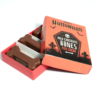 Halloween - Large Eco Matchbox - Milk Chocolate³ - Bones, a branded confectionery printed with your logo (view 3)