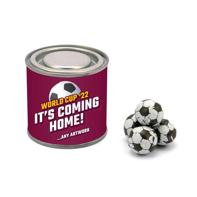 World Cup 2022 – Small Paint Tin – Chocolate Footballs