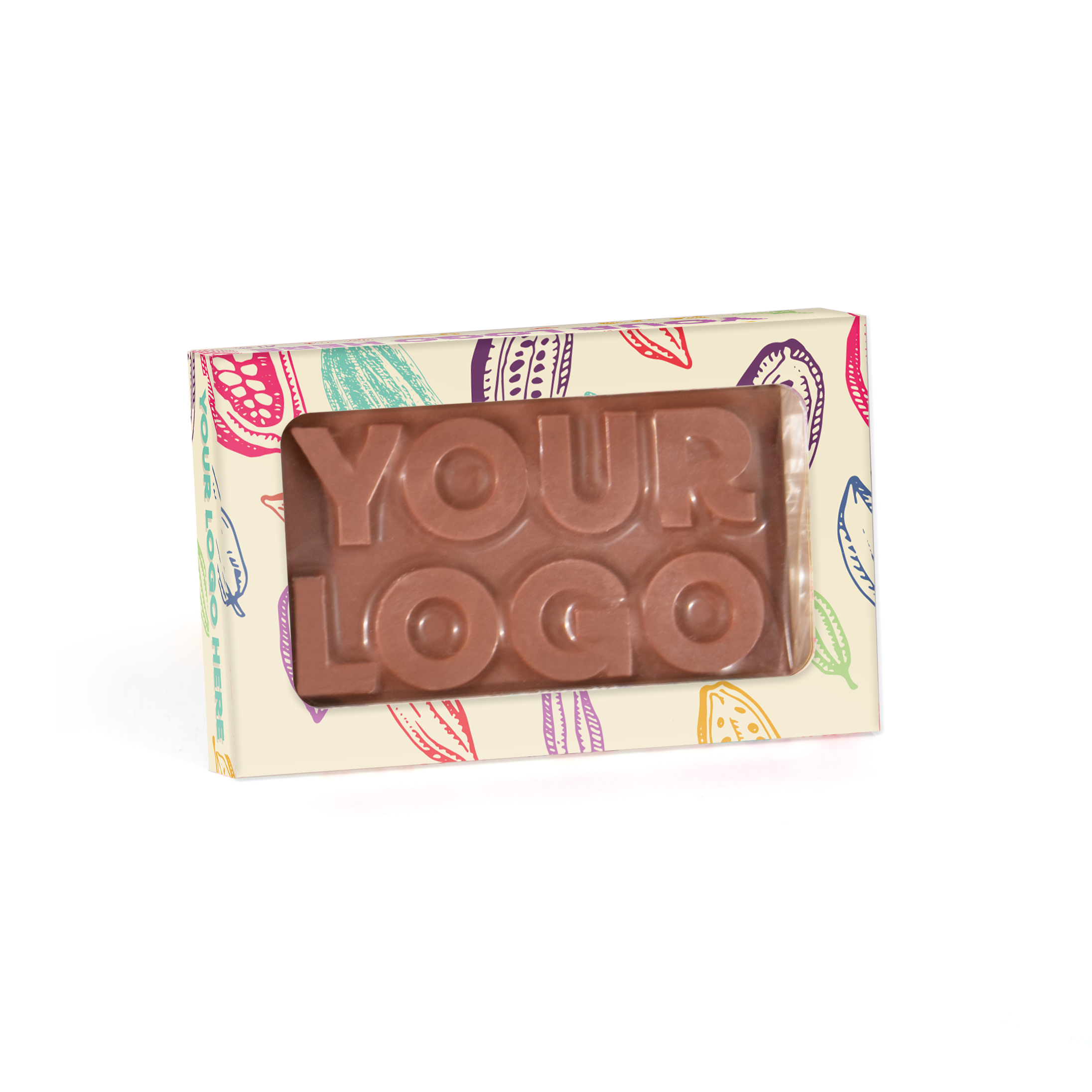 Eco Range - Eco Window Box - Milk Chocolate - 3D Bespoke Milk Chocolate Bar
