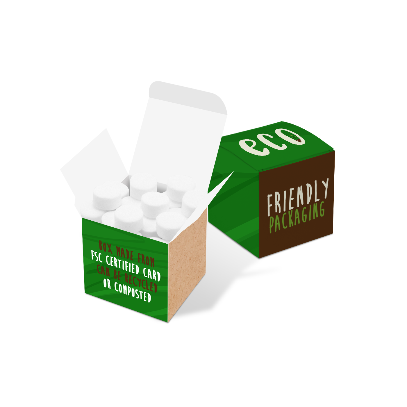 Eco Range - Eco Mini Cube Box - Midi Mints