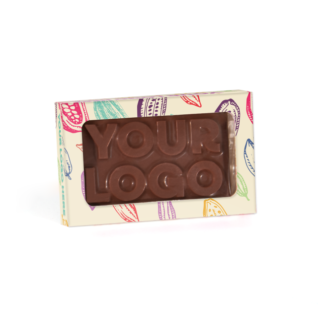 Eco Range – Eco Window Box – Vegan Dark Chocolate – 3D Bespoke Dark Chocolate Bar 71% Cocoa