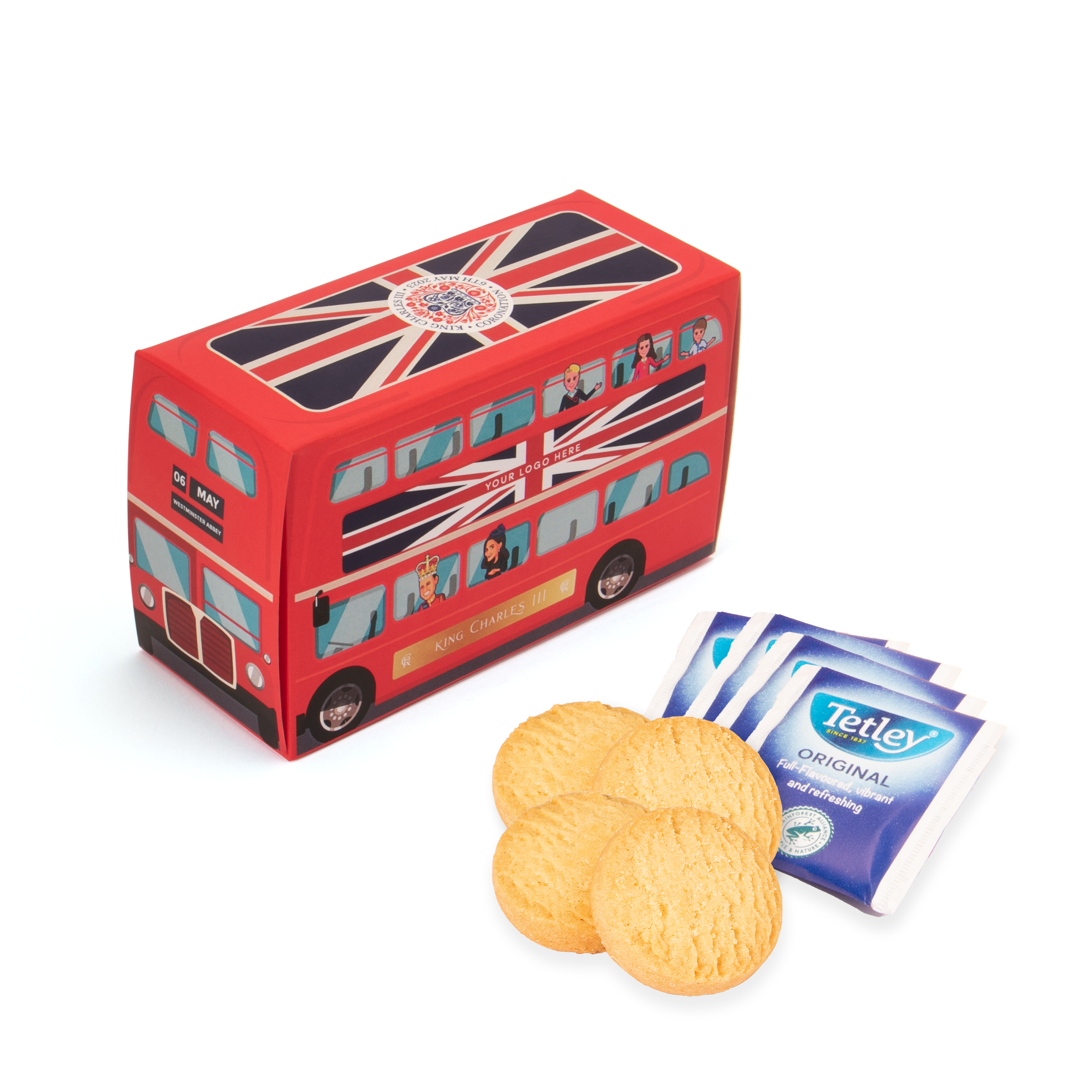 Kings Coronation - Eco Bus Box - Tea & Biscuits