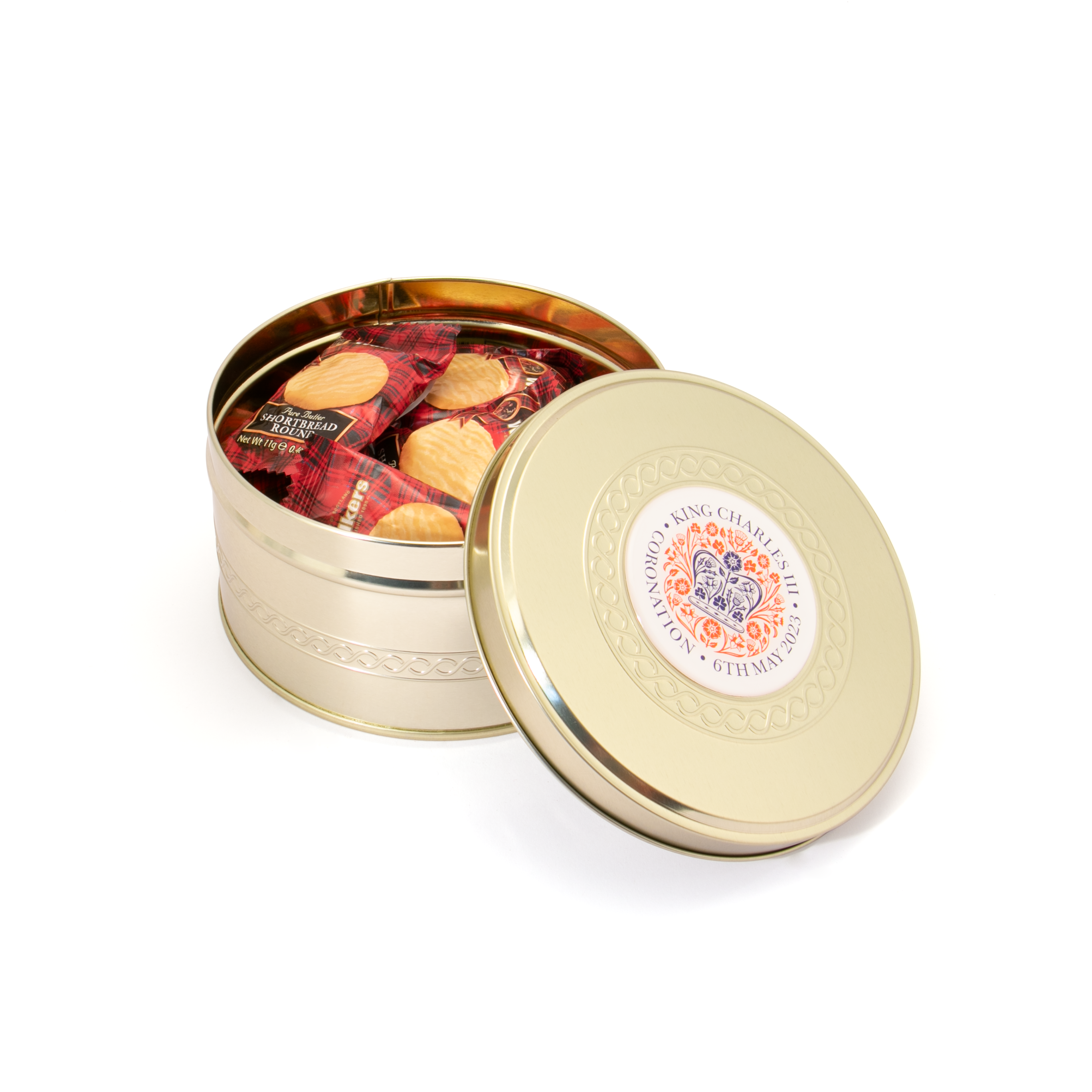 Kings Coronation - Gold Treat Tin - Shortbread Biscuits