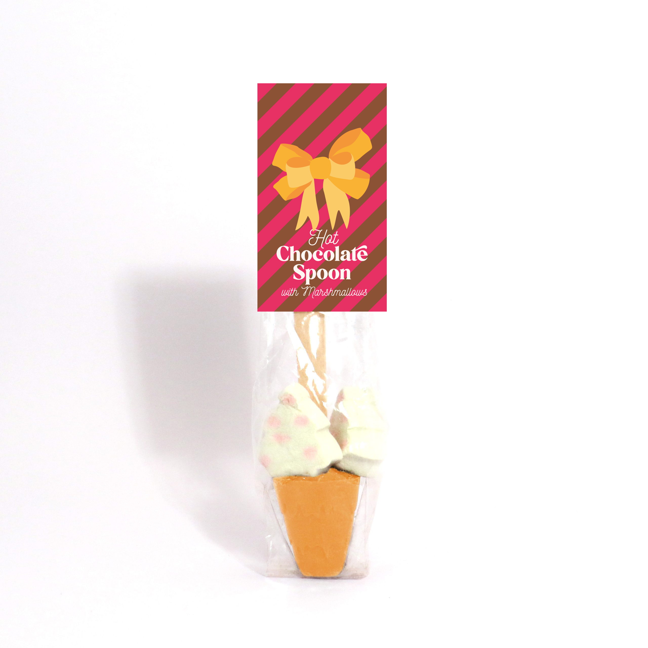 Winter Collection - Eco Info Card - Gold Hot Chocolate Spoon with Festive Marshmallows