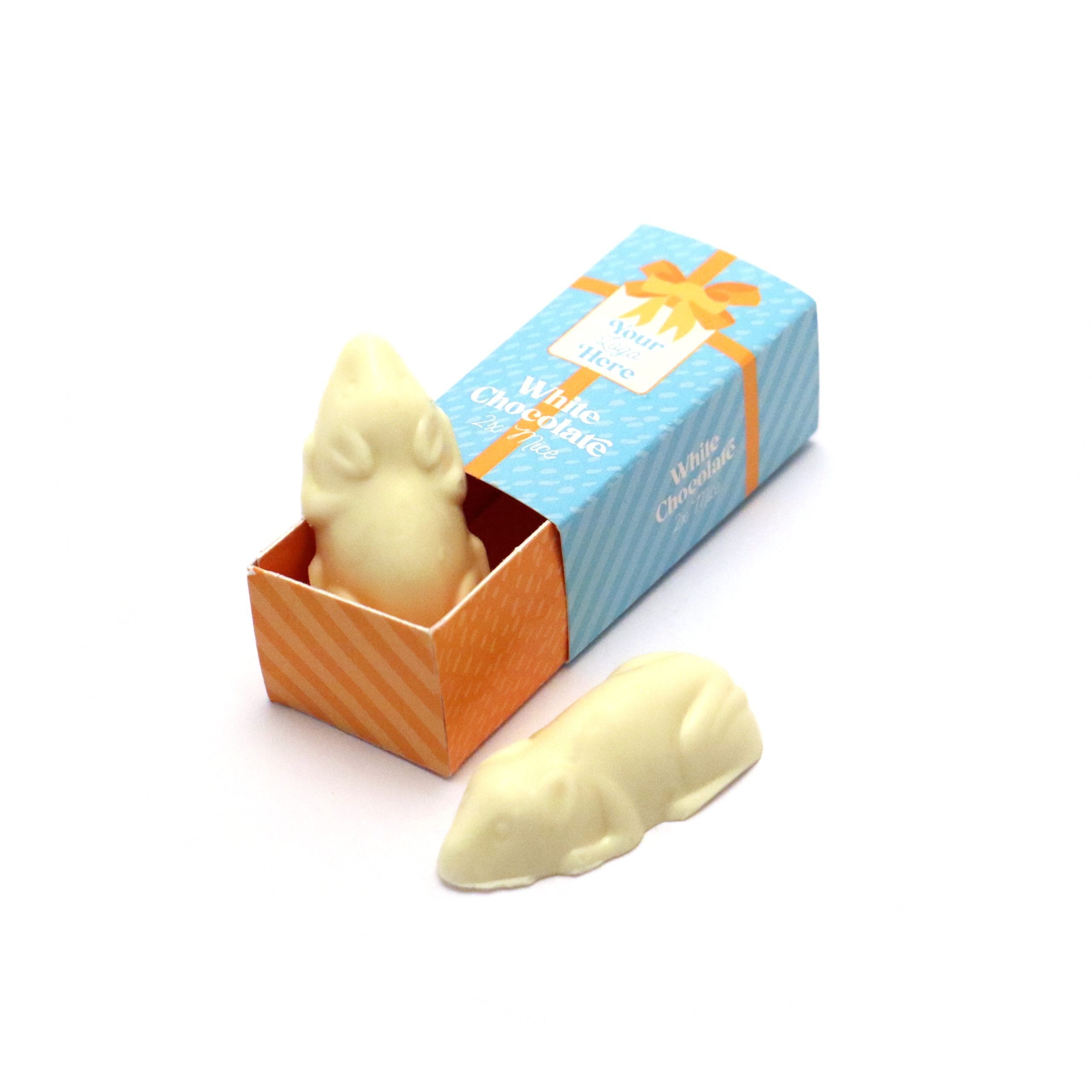 Winter Collection - Eco Mini Match Box - White Chocolate Mice - x2 - 32% cocoa