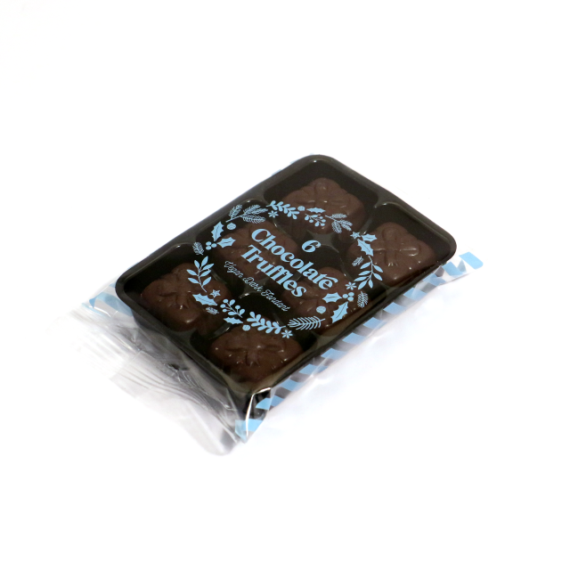 Winter Collection – Flow Wrapped Tray – Vegan Dark Chocolate Fondant – x6 – Chocolate Truffles