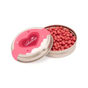 Valentines - Caviar Tin - Ruby Chocolate Pearls, a branded confectionery printed with your logo (view 3)