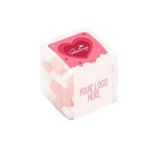 Valentines - Clear Cube - Squashies, a branded confectionery printed with your logo (view 3)
