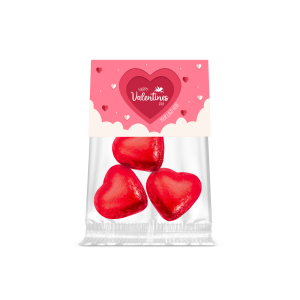 Valentines - Eco Info Card - Red Foiled Hearts, a branded confectionery printed with your logo (view 3)