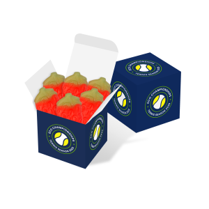 Tennis Season - Eco Maxi Cube - Giant Strawberries, a branded confectionery printed with your logo (view 3)
