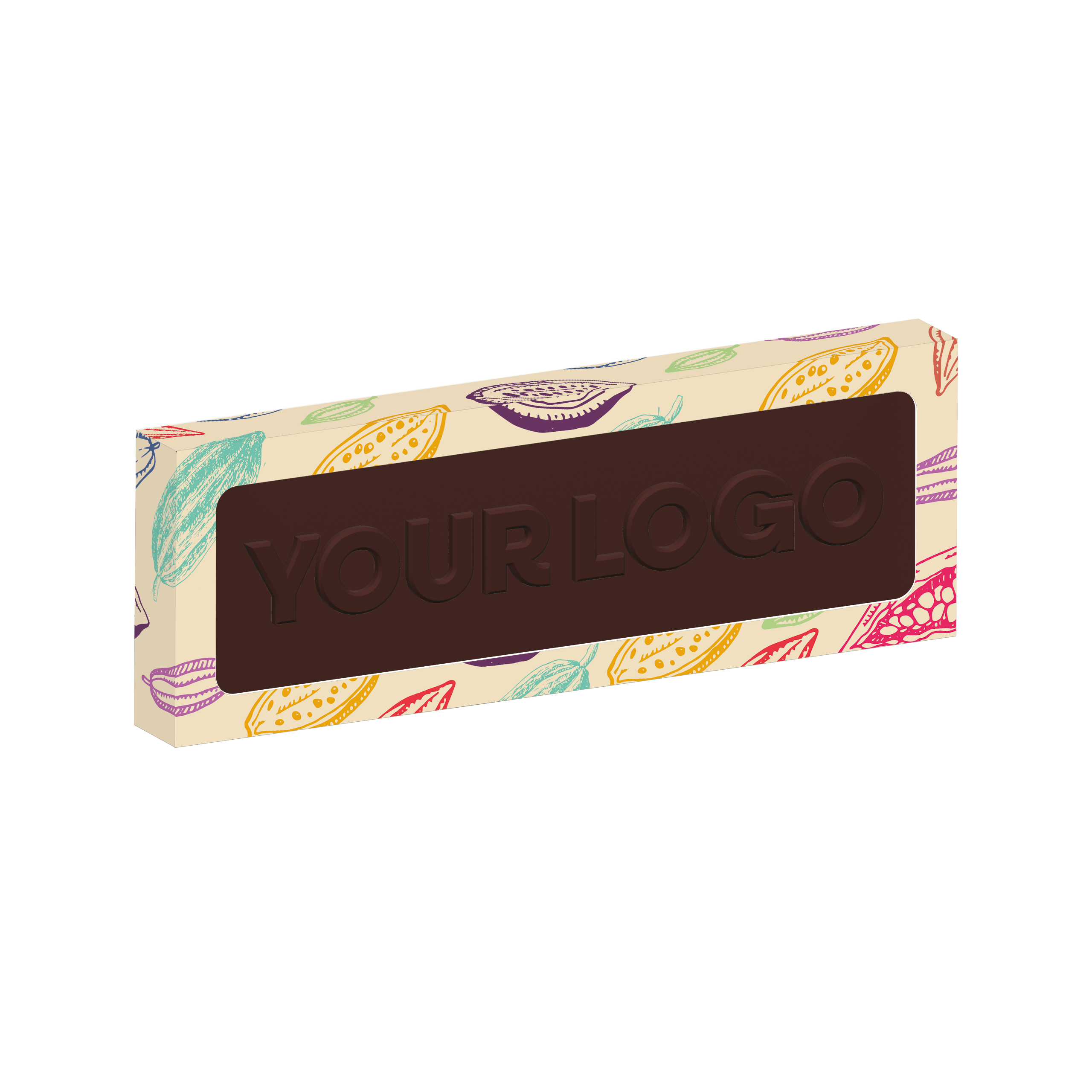 Eco Window Box - 12 Baton Bar - Vegan Dark Chocolate - 3D Branding, a branded confectionery printed with your logo