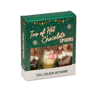 Winter Collection `25 - Trio of Hot Chocolate Spoon - White, Milk & Dark - branded promotional product