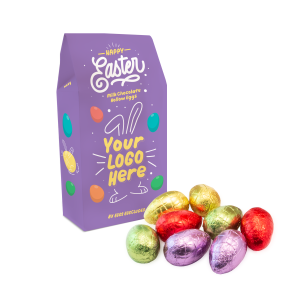 Easter - Eco Carton - Hollow Chocolate Eggs - x8, a branded confectionery printed with your logo (view 3)
