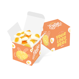 Easter - Eco Maxi Cube - Fried Eggs, a branded confectionery printed with your logo (view 3)