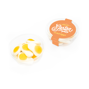 Easter - Eco Midi Pot - Fried Eggs, a branded confectionery printed with your logo (view 3)