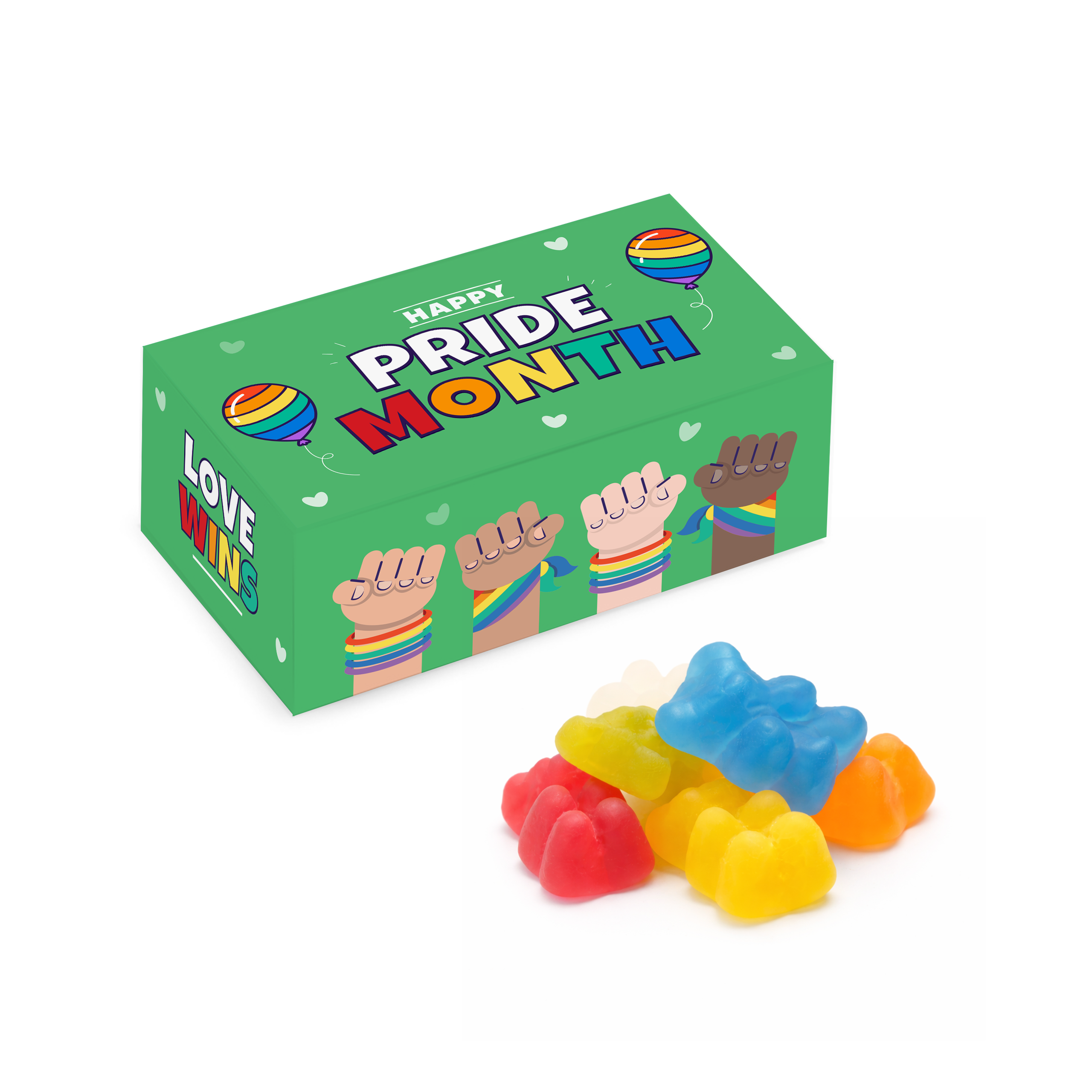 Pride 2026 - Eco Midi Box - Vegan Bears - branded promotional product